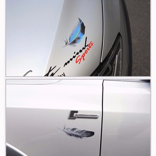 New car DIY personalized feather stickers creative 3D scratch decorative car stickers dropshipping