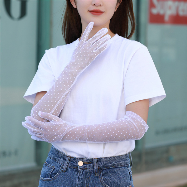 Sexy black short lace breathable gloves