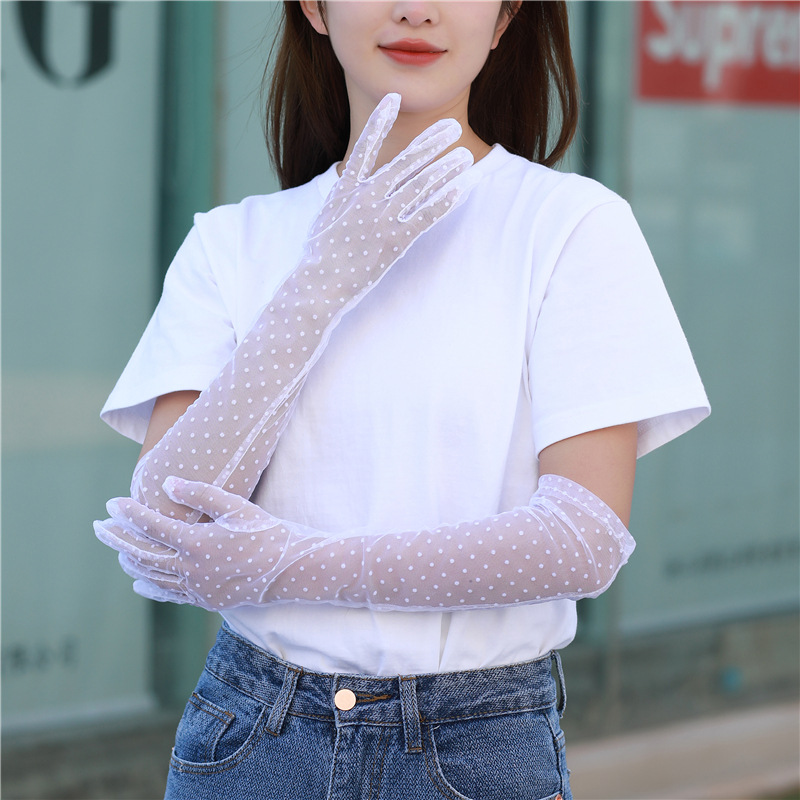 Sexy black short lace breathable gloves