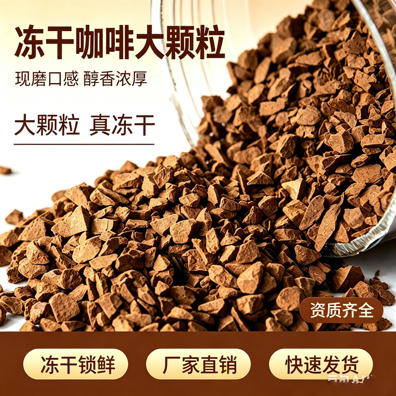 Large Granule Freeze-Dried Black Coffee, Selected from Yunnan, High-Quality Arabica Coffee, 200G/Bag, Direct from the Factory Large Granule Freeze-Dried Black Coffee, Selected from Yunnan, High-Quality Arabica Coffee, 200G/Bag, Direct from the Factory