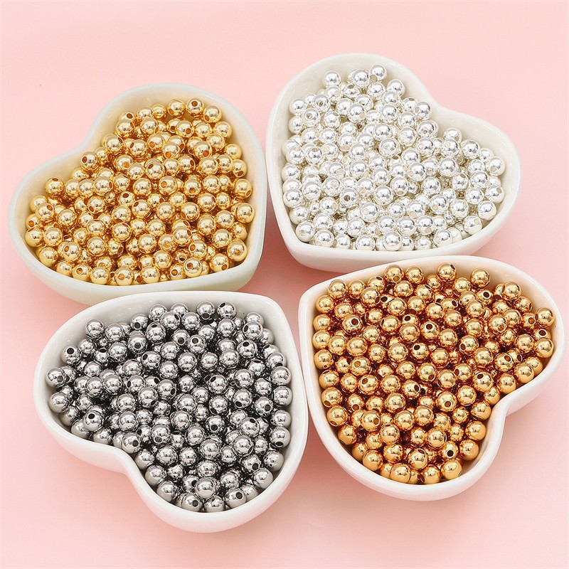 100 PCS/Package 50 PCS/Package Diameter 6 Mm Hole 1~1.9mm Copper Round Beads display picture 2