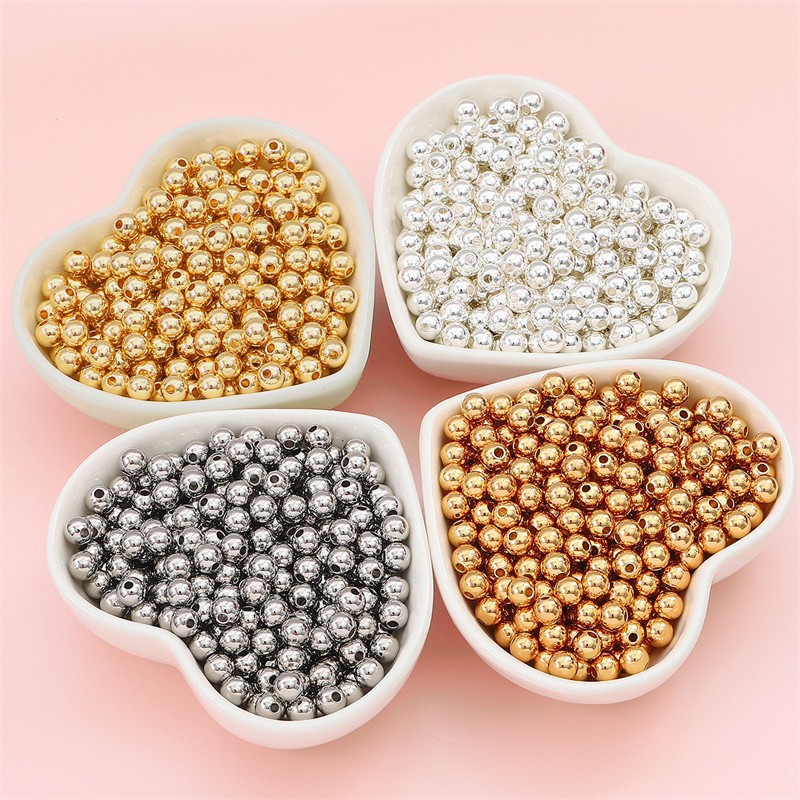 DIY Jewelry Accessories Classification 100 PCS/Package 50 PCS/Package Diameter 6 Mm Hole 1~1.9mm Copper Round DIY Jewelry Accessories Beads
