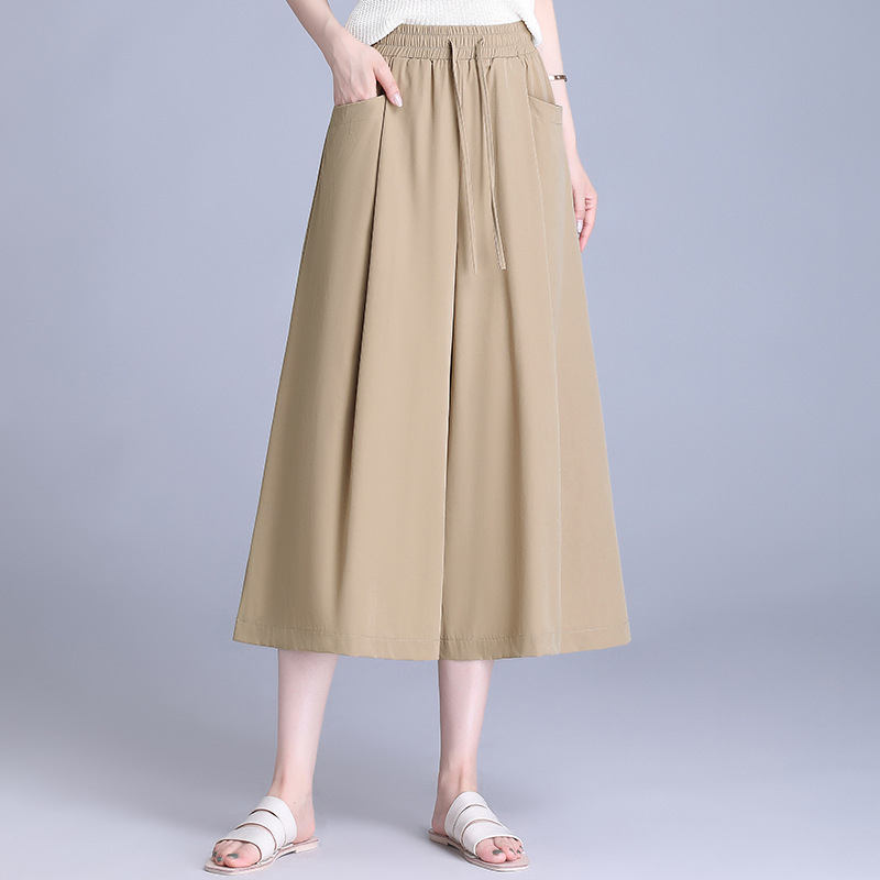 2297 summer new ice silk four-sided elastic wide-leg pants pants mask pants plus size casual women's pants cropped pants 2297 summer new ice silk four-sided elastic wide-leg pants pants mask pants plus size casual women's pants cropped pants