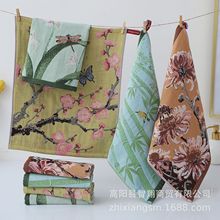 出口日本原单森田精美刺绣插画风复古童话无捻棉小毛巾手帕小方巾