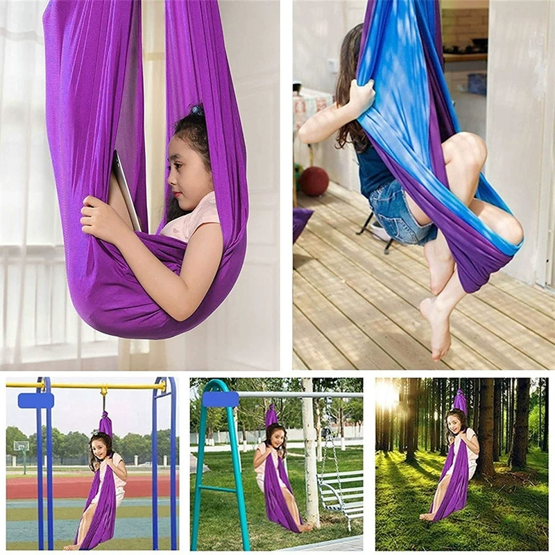 Kids Cotton Swing Hammock for Autism ADHD ADD Therapy Cuddle Up Sensory Child Therapy Elastic Parcel Steady Seat Swing Chairtoy cheap garden furniture