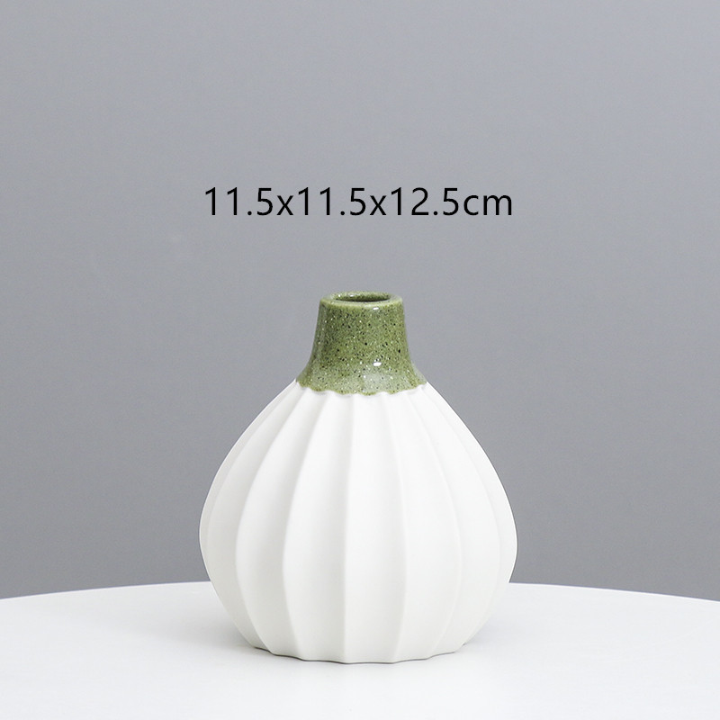 Jarrón de cerámica nórdico ins creativo moderno minimalista decoraciones calabaza hogar arreglo floral arte TV al por mayor