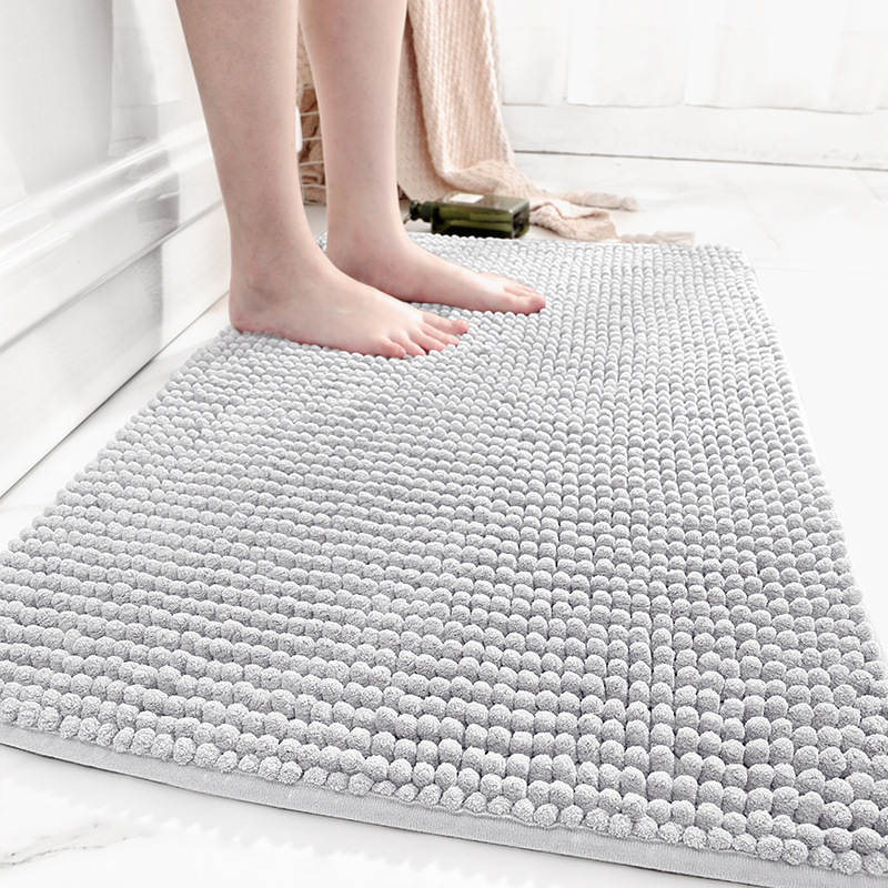Alfombrilla de pie Alfombrilla de piso para baño Alfombrilla antideslizante gruesa de chenilla de baño simple transfronterizo, puerta del dormitorio, absorción de agua y resistencia a la suciedad