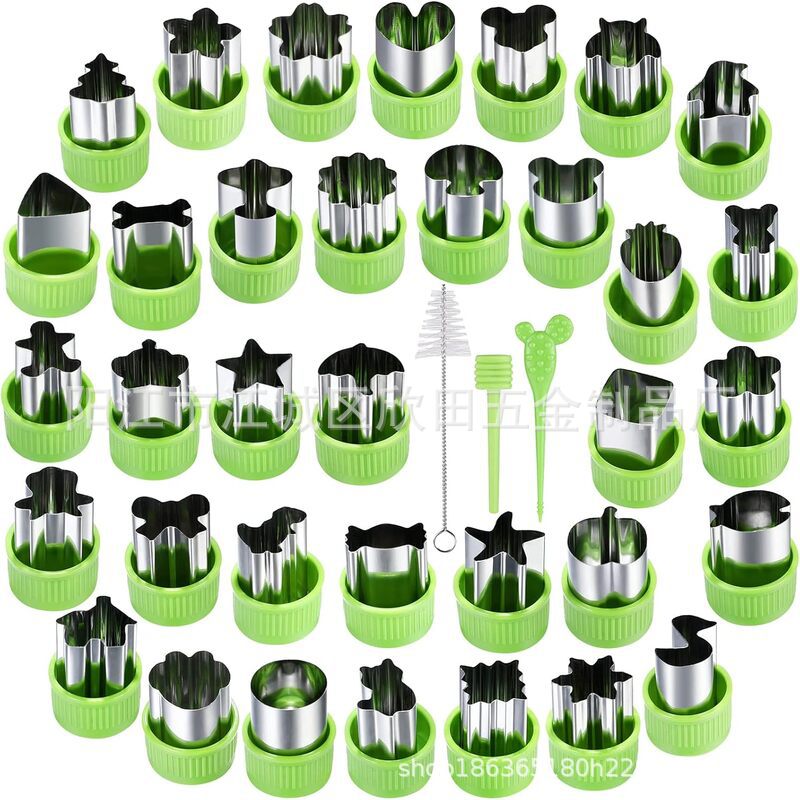 Amazon DIY acero inoxidable frutas molde de relieve de dibujos animados frutas y verduras molde de corte de harina de mariposa molde de alimentos suplementarios