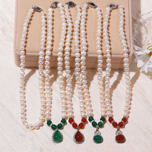 诸暨天然淡水珍珠项链女套装纯银S925锁骨链母亲节送妈妈礼物批发