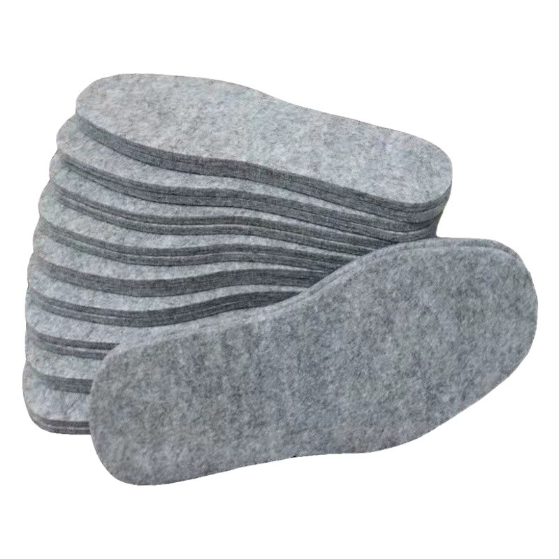 Оптовая продажа 10 пар 6 мм толстый мужской и женский зимний белый шерстяной войлок стелька теплая и дышащая всасывающая мягкая стелька