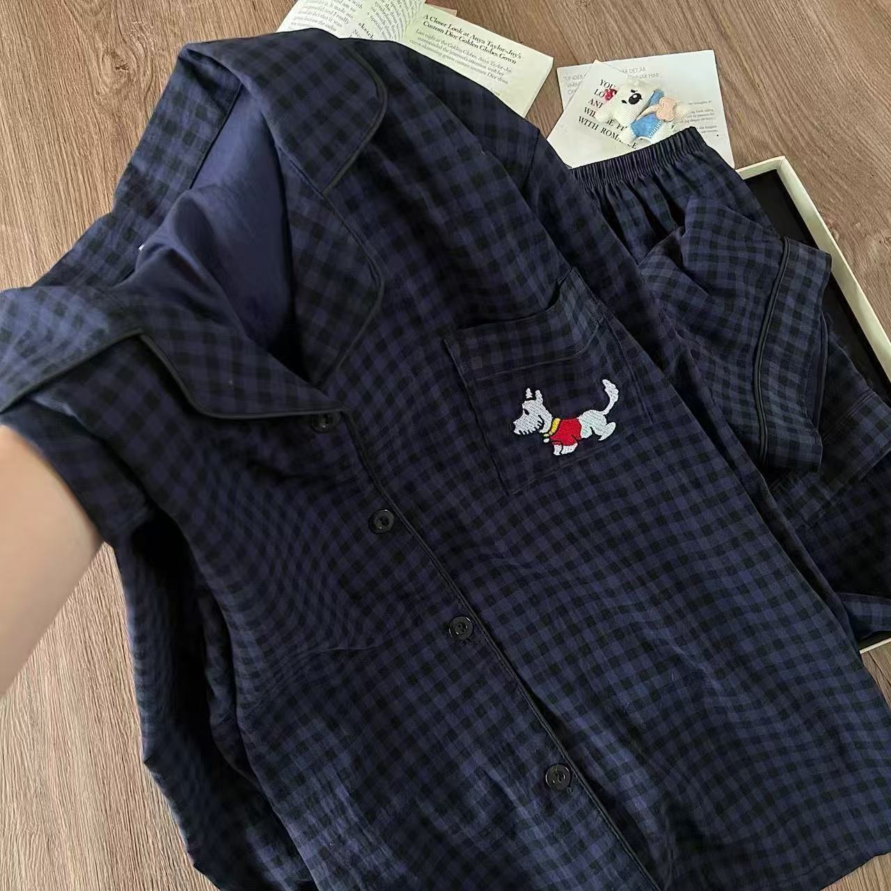 Transfronterizo al por mayor lindos rayas amarillas osos impresión pijamas de primavera y otoño nuevos pantalones de mangas largas set de ropa para el hogar