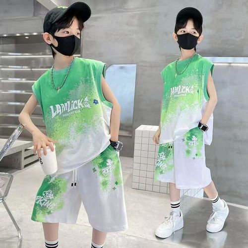 Boys summer suit basketball uniform  new summer sleeveless breathable quick-drying children's summer sports vest trendy