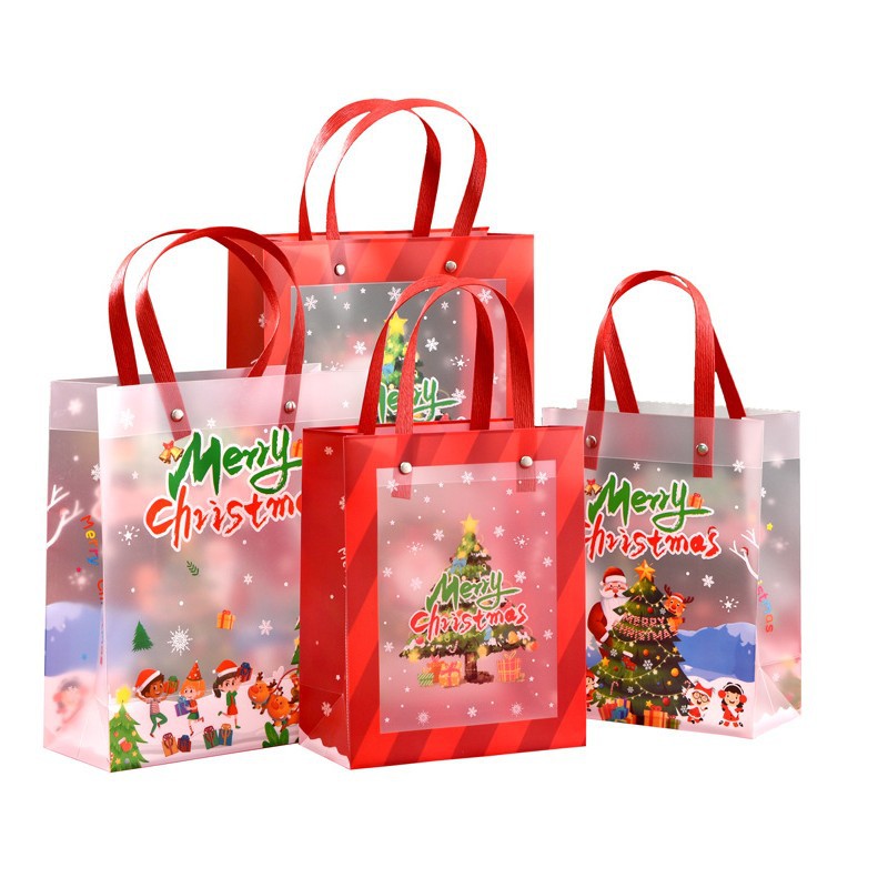 Bolsa de regalo de Año Nuevo transfronterizo Amazon regalo de Navidad embalaje de bocadillos bolsas de mano bolsa de regalo ventana transparente