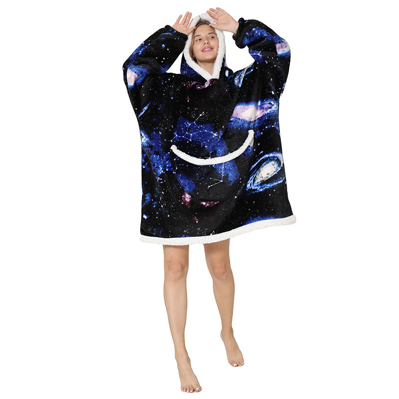 新商品の怠け者のじゅうたんの羊の小毛の頭のフランネルの絨毯の牛の油の実の星空は帽子の服と室外の保温の家の服を連ねます。|undefined