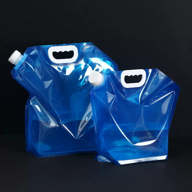 新款大容量户外徒步折叠水袋登山露营便携水袋酒水打包自立吸嘴袋