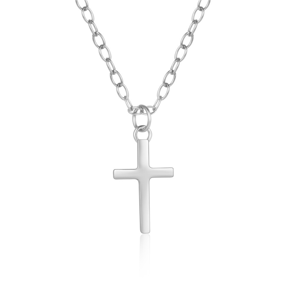 3g Weight Pendant Necklace Classification 1 Piece Quantity Daily Occasion 925 Sterling Silver Material Cross Pattern Women's Gender Plating Design Simple Style Style 925 Sterling Silver Plating Cross Pendant Necklace 8