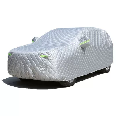 Anti-hailing Extra Thick Cotton Quilt Car Cover, Cold-resistant and Warm in Winter, Cotton-storm-resistant and Snow-resistant All-purpose Car Cover (Car clothing) - sedan-hatchback-34m-36m-2s-thickened-composite-quilt-silver-model