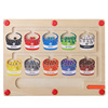 Wooden magnetic digital cognitive labyrinth with clove mushrooms, smart toy for teaching maths, color perception, training, early education