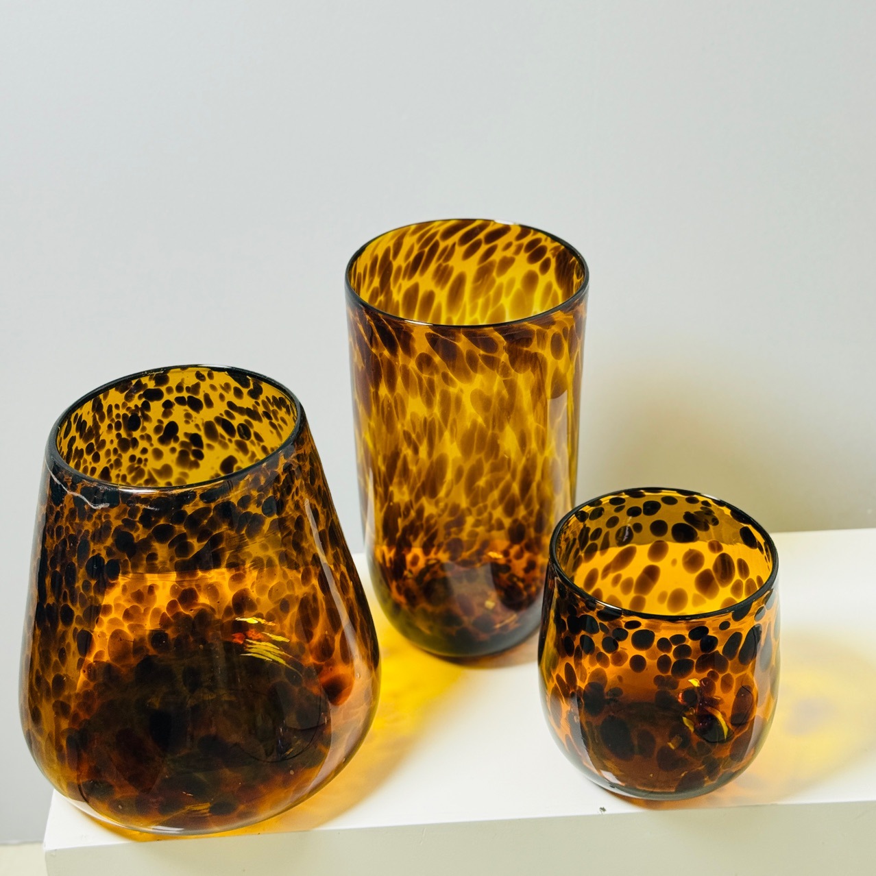 (exportación de la cola simple) tazas de vidrio de tortuga leopardo estampado de llama ornamentos floral decorativo vintage creativo vasijas ornamentos de mesa