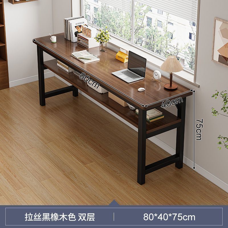 长条桌子简易出租屋用双层靠墙书桌子长方形电脑桌家用客厅双人桌|undefined