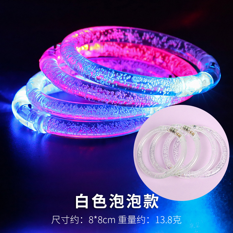 Pulsera luminosa burbuja de acrílico pulsera flash burbuja pulsera LED colorido juguete de dibujos animados al por mayor