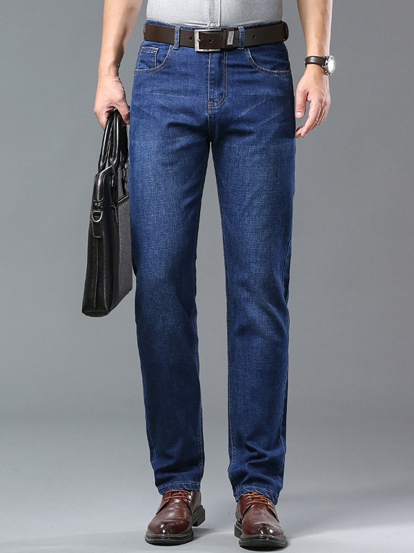 Successful men's pants jeans high-end anti-wrinkle wear-resistant trousers men's middle-aged fashionable light luxury straight casual pants