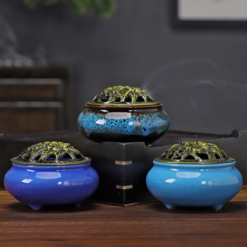 Ceramic incense burner Ge kiln ice cracked incense burner kiln turned into incense burner creative incense burner tower incense burner disc incense burner household furnace