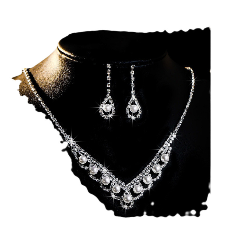 svadobné šperky náhrdelník náušnice sada šperkov banketové šaty náhrdelník módne a všestranné doplnky pre temperament_voghion.com