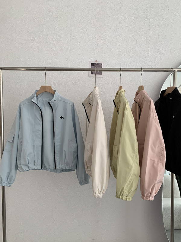 Omalai 刺繍ワークウェアスタンドカラーショートジャケット女性のための 2025 秋の新作長袖ジャケットトップトレンディ 3789|undefined