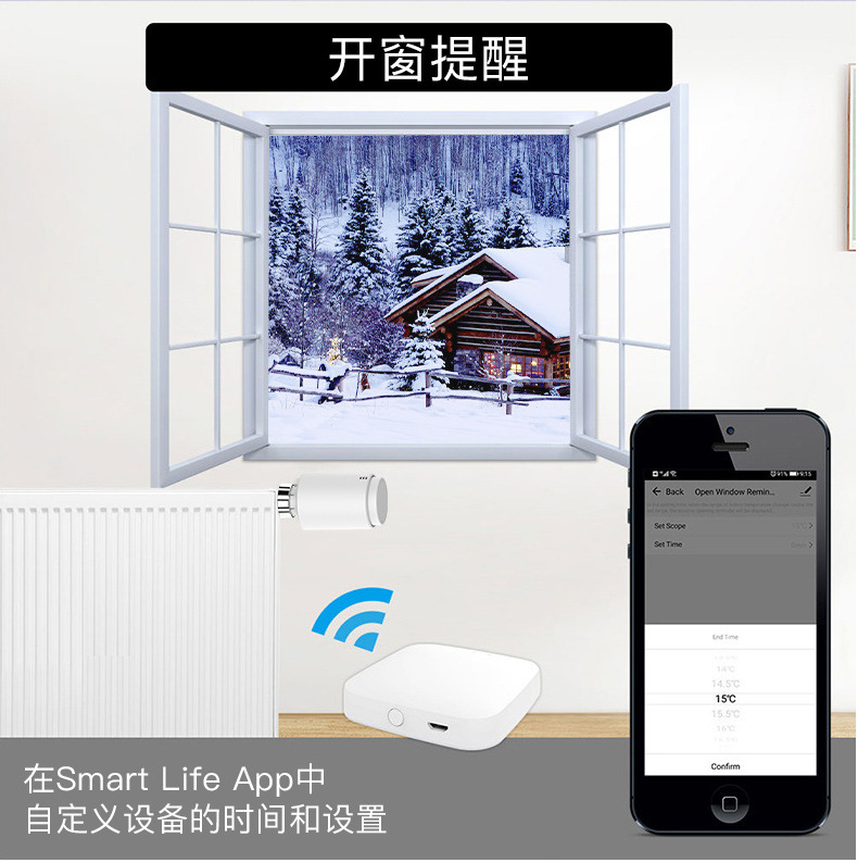 ZigBee Inteligente válvula del radiador WiFi automático de la válvula de control de temperatura termostato de calefacción por suelo radiante termostato remoto inalámbrico