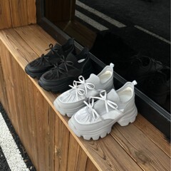 杨幂同款厚底玛丽珍鞋女2025新款蝴蝶结设计休闲运动鞋增高老爹鞋