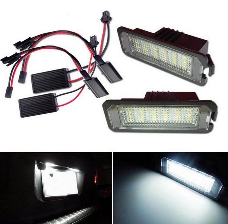 2pcs 18LED License Plate Lights for VW Golf MK4 5 6 00-12 POLO Eos08-13