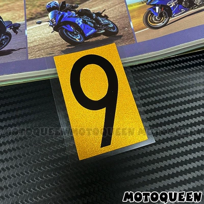 decals for electric motorcycles, side, Motorcycle tail - number-9-39x-64cm-one