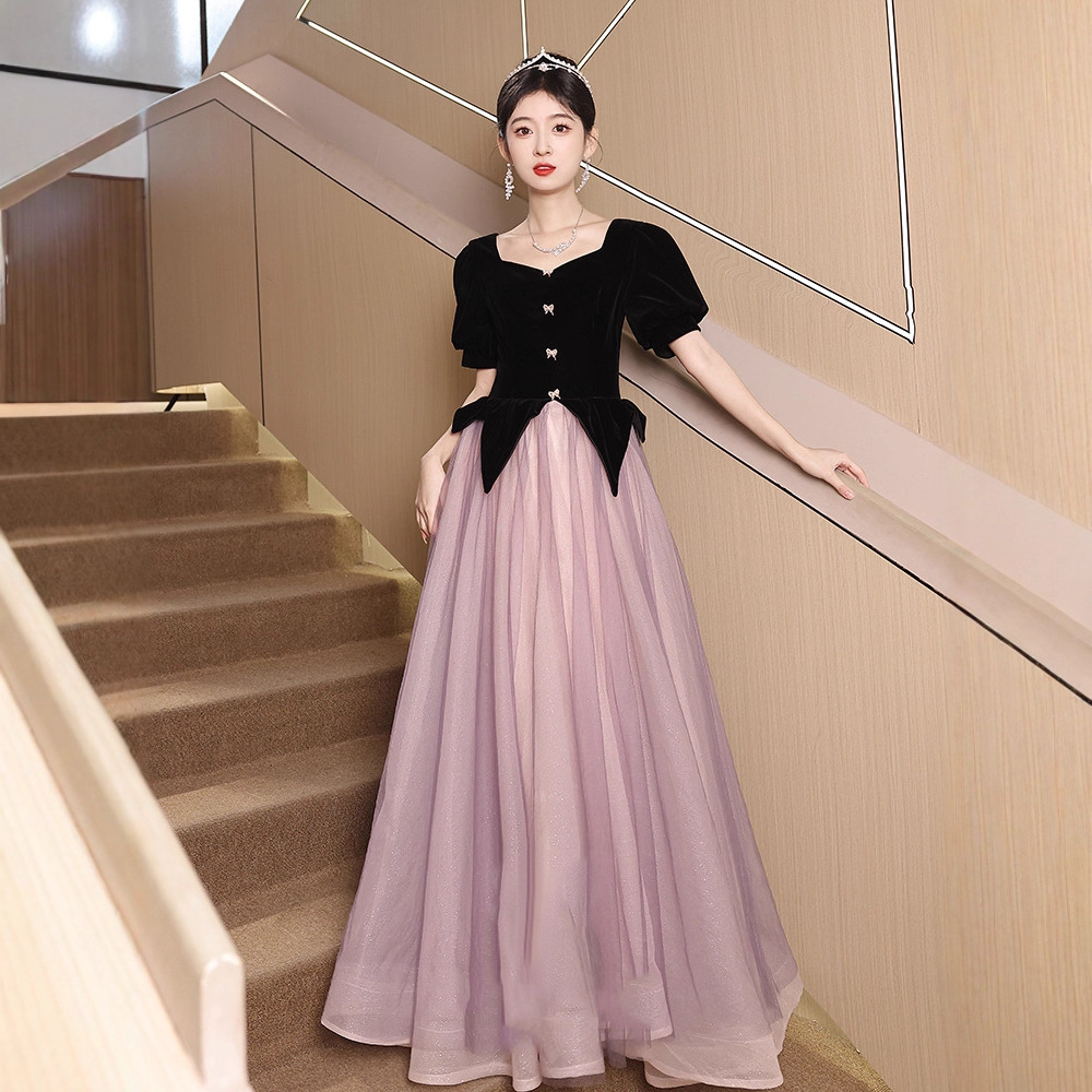 Purple Host Coming-Of-Age Ceremony Dinner Party Birthday Party Dress Bride Engagement Toast Dress