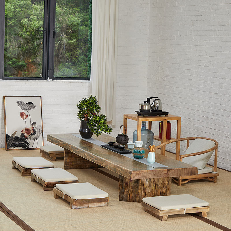 Japanese-style Tatami Tea Table Coffee Table Large Board Solid Wood Zen Sitting Window Table Homestay Yoga Studio Long Low Table Japanese-style Tatami Tea Table Coffee Table Large Board Solid Wood Zen Sitting Window Table Homestay Yoga Studio Long Low Table