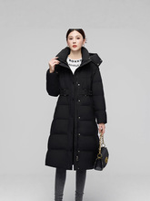 专柜羽绒棉服女2025秋冬反季中长款连帽纯色韩版时尚保暖加厚外套