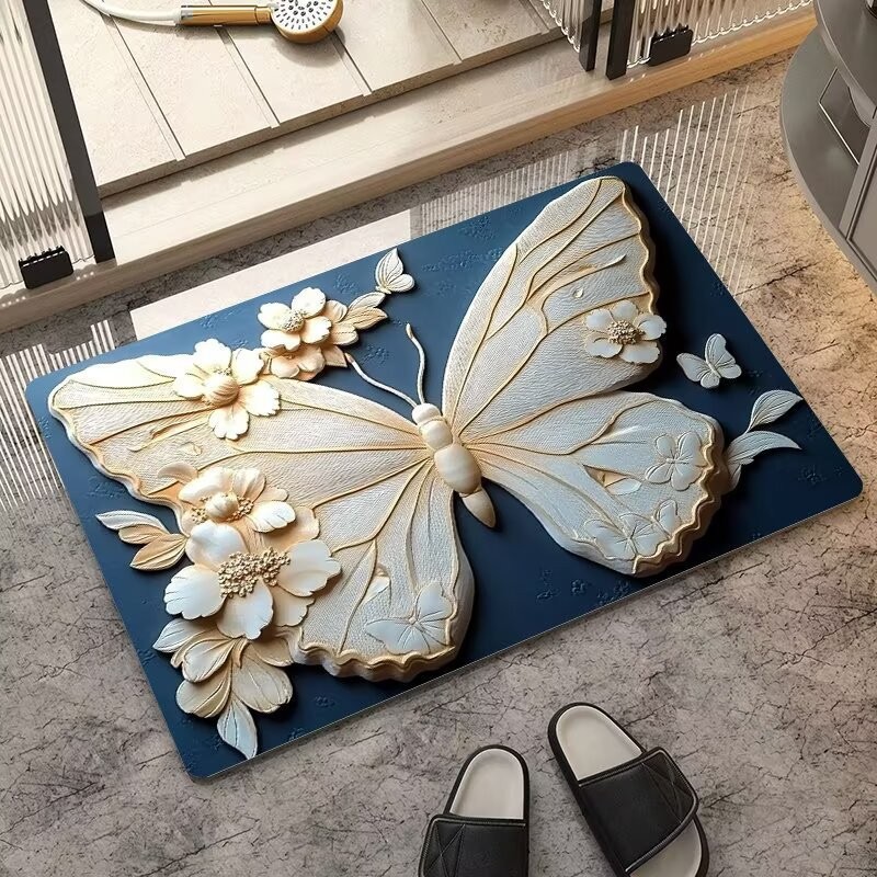 Diatomaceous Earth Bath Mat Quick-dry Non-slip Bathroom Rug_voghion.com