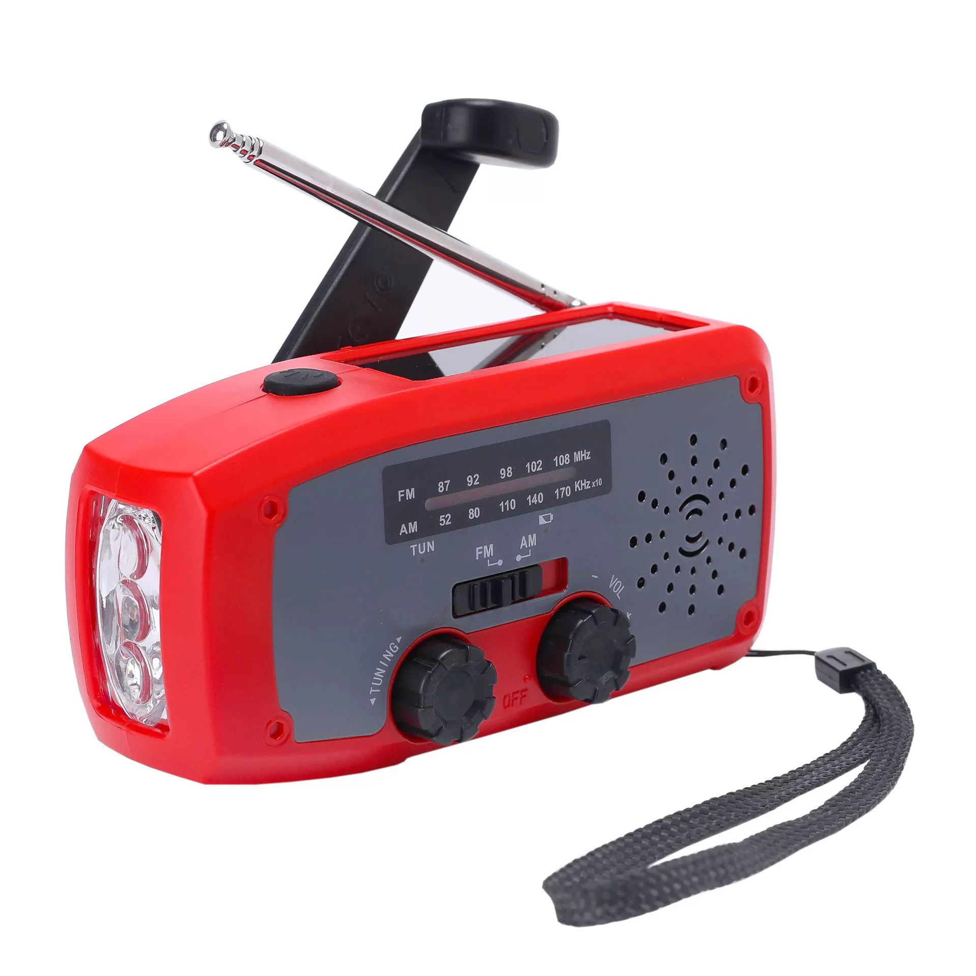 Ручной кривошип радио 2000mAh AM/FM/NOAA Погодное радио с светодиодным фонариком