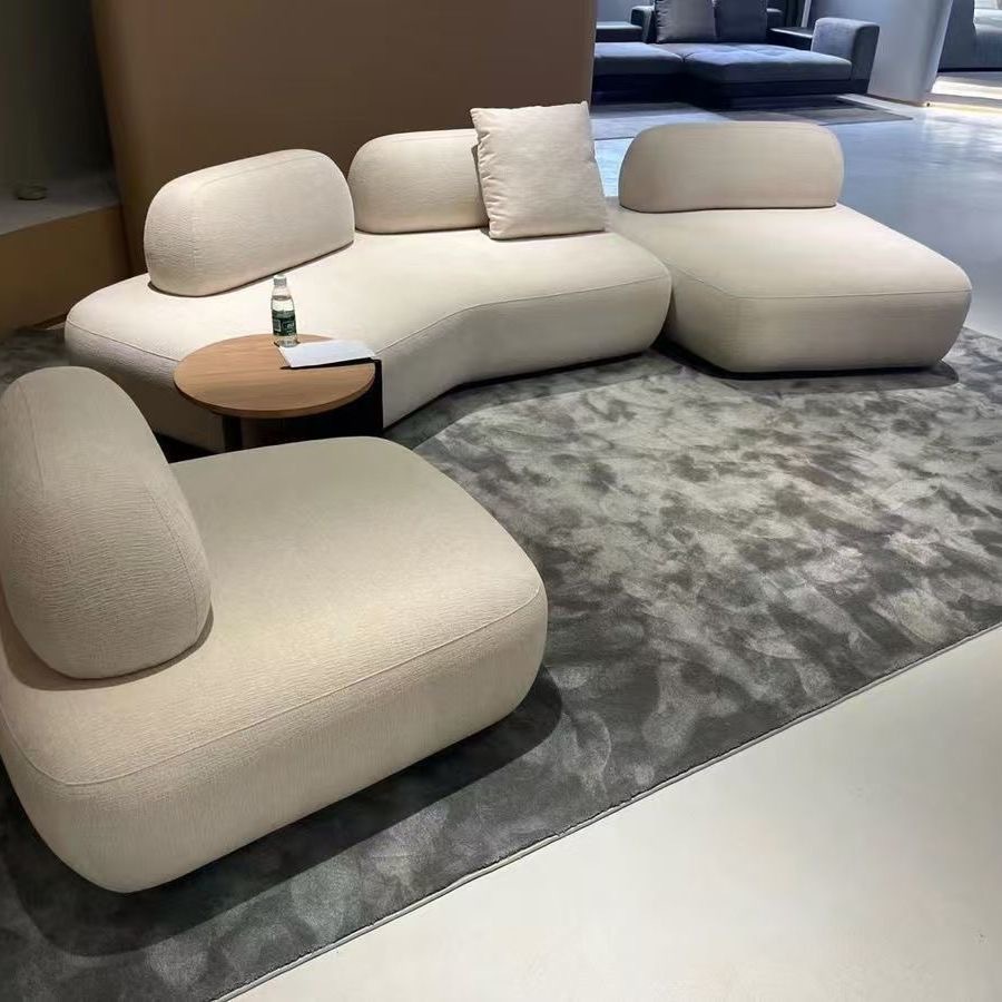 Sofá de tela minimalista italiano, sofá de viento tranquilo, sala de estar de gran tamaño diseñador de bloques de tofu combinados con módulo de isla