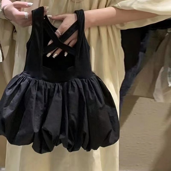 Black dress with sleeves sleevless