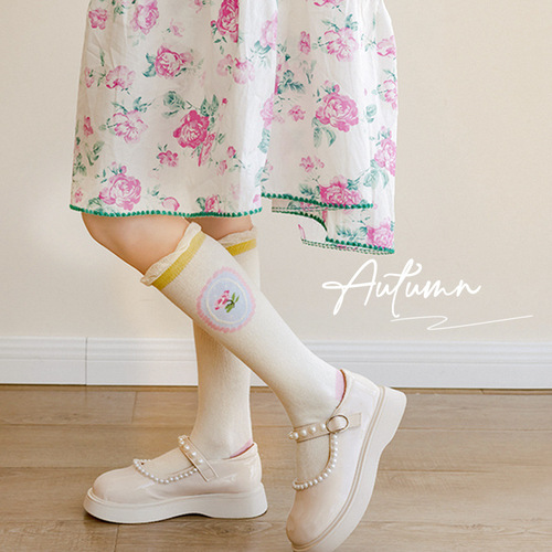 Minliu new children's socks wholesale autumn cute baby socks cartoon girls socks spring and autumn mid-tube socks