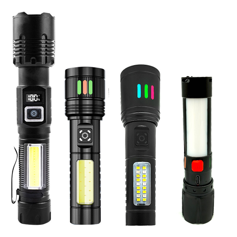 국경 간 새로운 손전등 야외 다기능 장거리 조명 흰색 레이저 손전등 측면 조명