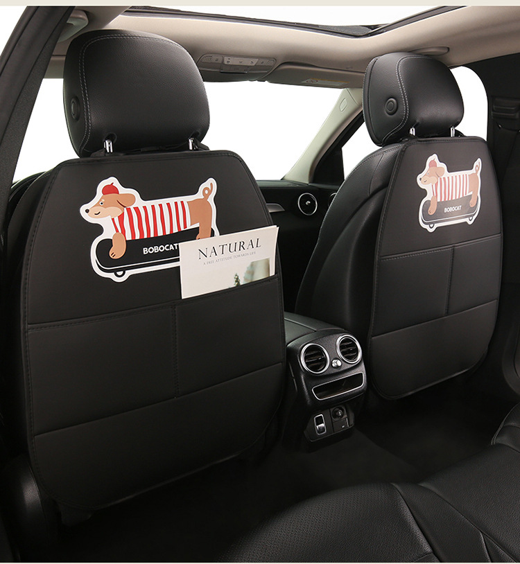 Car Anti-Kick Pad, Universal Anti-Kick Pad, Rear Seat Backrest Anti-Dirt Protective Pad, Children's Dachshund Anti-Kick Pad