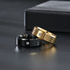 Genuine fashionable gemstone ring for beloved stainless steel, European style, 8mm, Korean style