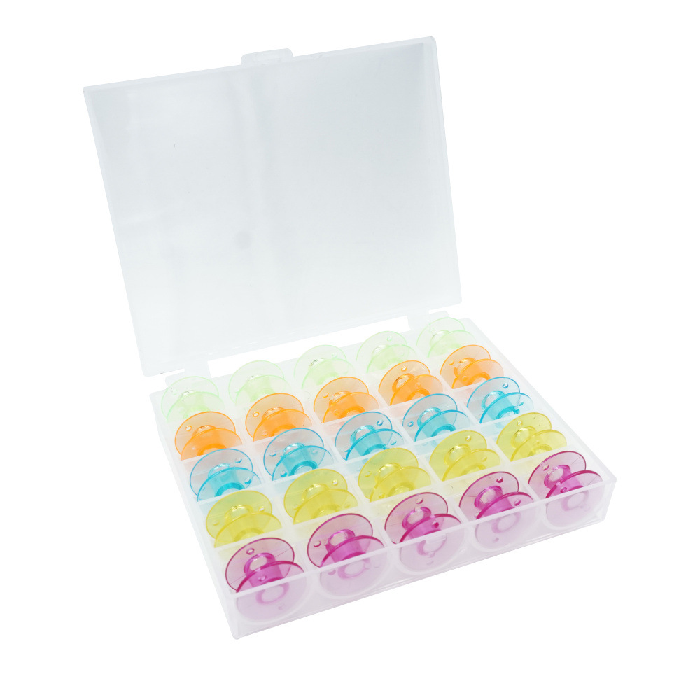 Caja de bobinas de coser (25/36 piezas, 5 colores) - Modelo 2518P, multifuncional, para máquina de coser eléctrica doméstica