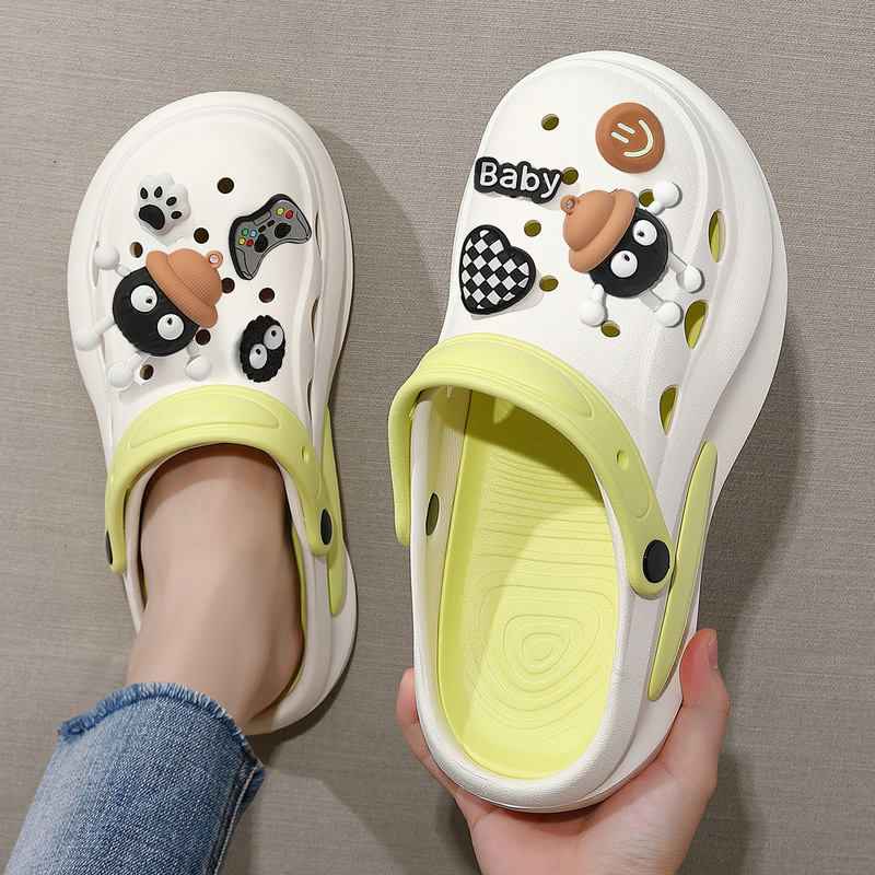 Non-slip Cave Shoes Women's Summer 2025 New Style Explosions Elevated Eva Beach Half Slippers Women's Baotou Sandals