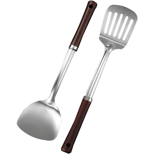 Wholesale handle stainless steel spatula, frying spatula, soup spoon home kitchen tool set, complete set of anti-scald iron spatula