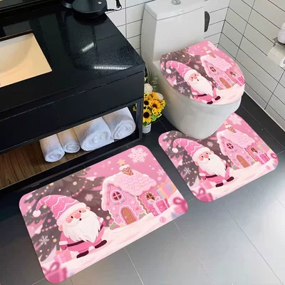 Avtomobil döşəmə paspasları, 3-piece set, water-absorbent, dirt-resistant, non-slip - kq-christmas-themed-toilet-seat-cover-4-3545cm-cover