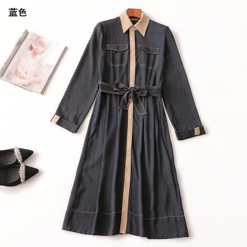 409723 Autumn Long-Sleeve Extended Dress Shenzhen Mingwei Wholesale Quality Women's Clothing Clearance Sale