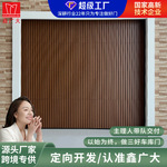高定木纹格栅铝合金车库门 别墅自动翻板门 源头工厂直供可定制
